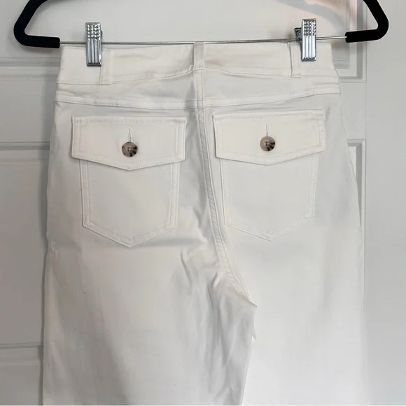 Spanx Stretch Twill Cropped Wide Leg Pants, WhiteSize Small